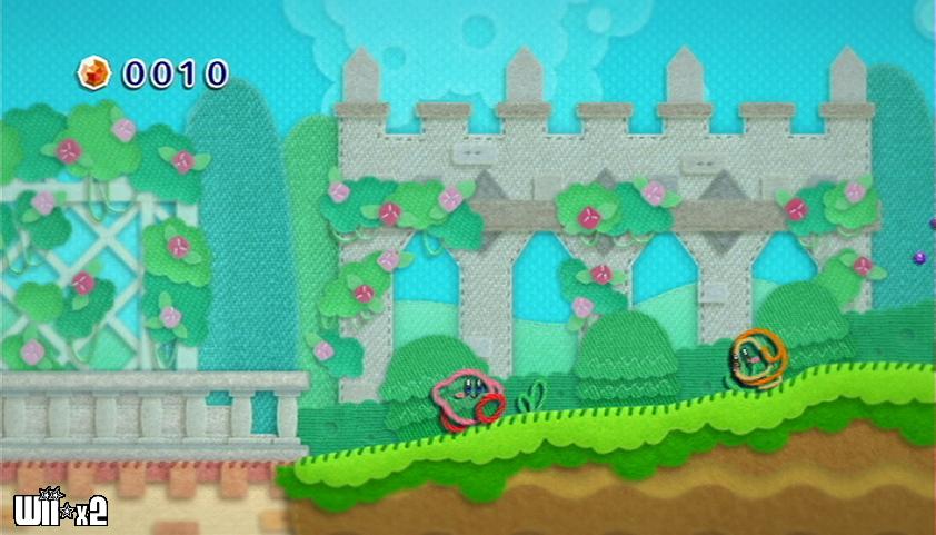 Screenshots of Kirby's Epic Yarn for Wii