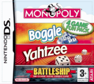 Boxart of Monopoly / Battleship / Yahtzee / Boggle (Nintendo DS)